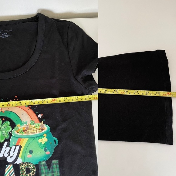 No Boundaries Custom St. Patrick’s Lucky Charm Pot of Gold Graphic Tee Juniors M - Picture 5 of 12